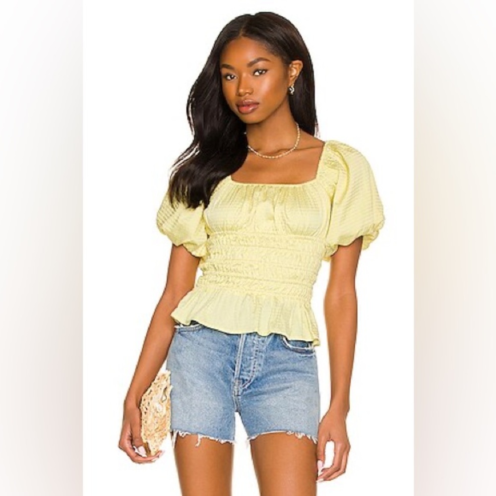 Revolve Line and Dot Karlie Top Yellow
